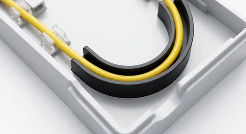 Close-up of G.657.A1 fiber bend routing Close-up of G.657.A1 fiber bend routing